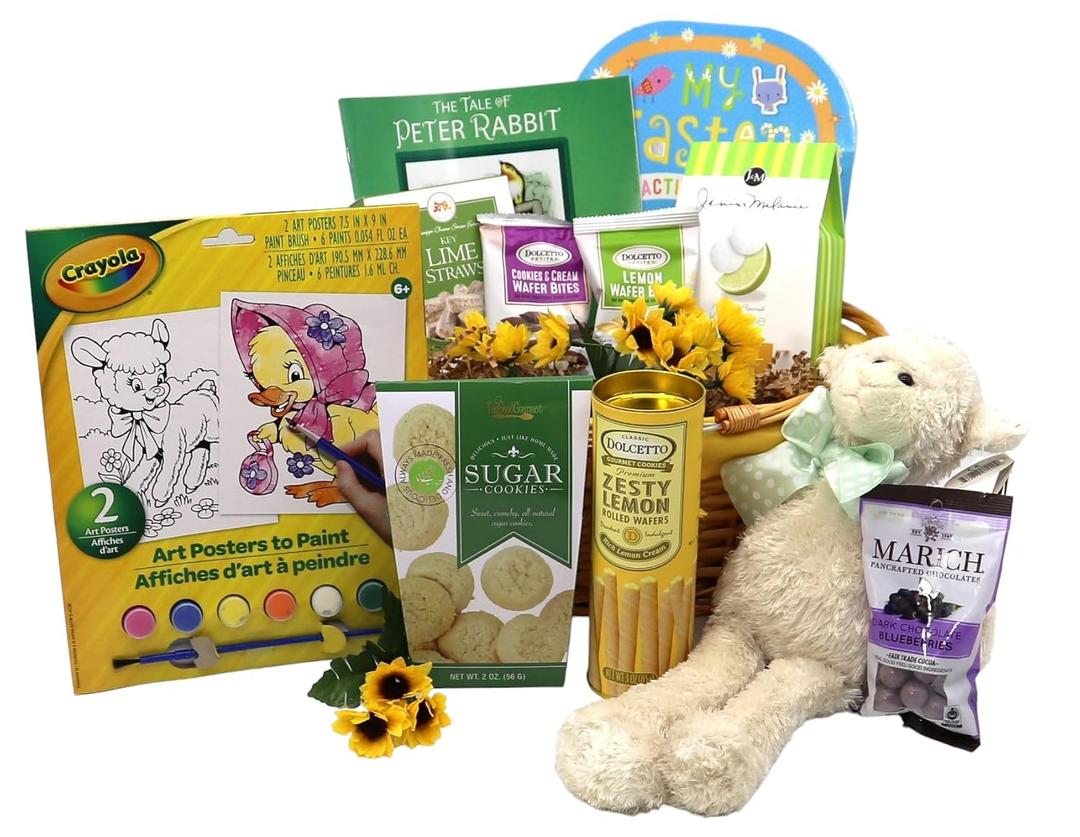 Gift Basket Village: Precious Little Lamb - Sweet Delights & Cuddles Collection Gift Basket Village: Precious Little Lamb - Sweet Delights & Cuddles Collection