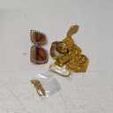 5 Pcs 70s Disco Accessories, Halloween Women Disco Costume Set with Jewelry Sequin Scarf Headband Diamond Bracelet Earring Sunglasses, Gold