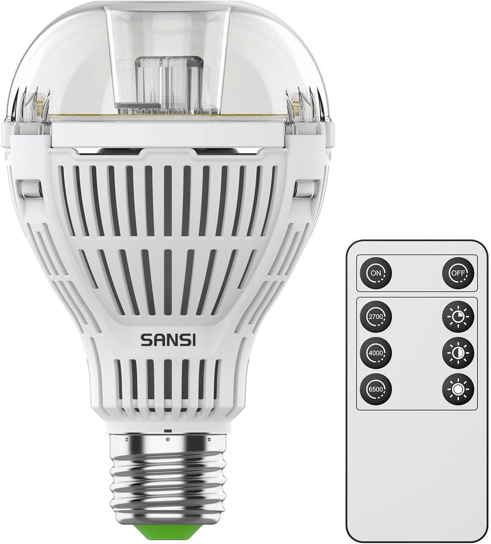 SANSI Smart LED Light Bulb, 2200LM Voice Remote Control 2700K 4000K 6500K Dimmable A21 18W Light Bulb, 150W Equivalent E26 Base Lights for Bedroom Living Room Entrance