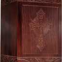 Wooden Cremation Urn for Human Ashes,Wooden Carved Cross Cremation Urns,Holds 250 Cubic Inches,Cat and Dog Pet Urns,Decorative Funeral Urn Box and Casket