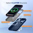 Miracase Magnetic for iPhone 17 Pro Case, Compatible with MagSafe, Integrated Silicone Camera Control Cover, 3.0mm Thicken Shockproof Drop Protection Phone Case for 17 Pro,Dark Blue