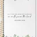 huester Christian Notebook Journal, Joshua 24:15 Bible Scripture Journal, Eucalyptus Botanical Christian Notebooks for Note Taking, Bible Journaling Hardcover Paper Spiral Notebook, 5.5x8.3 Inch