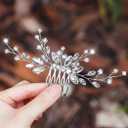 JEAIRTS Rhinestone Bridal Hair Comb Silver Sparkly Crystal Wedding Hair Accessories for Women