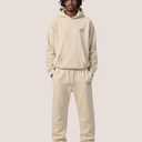 Aelfric Eden Womens 2 Piece Outfits Fleece Sweatsuit Lounge Sets Track Suits Sweat Matching Jogger Pants 2025 Fall Trendy Beige Large, Size: X-Large