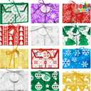 JOYIN 36PCS Christmas Fancy Foil Gift Card Holder Boxes with Ribbon, 4.5" x 3.25" x 0.4" Money Cash Envelopes Card Box for Gift Giving, Xmas Party Birthday Present Wrapping Decor, 12 Designs, 6 Colors