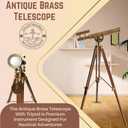 Victorian Marine Antique Floor Standing Brass Telescope Navy Adjustable Vintage Home Decor