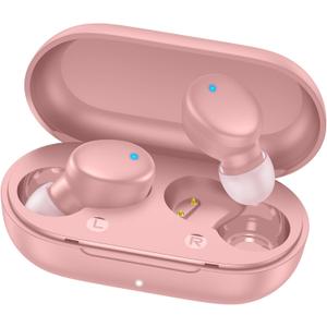MOZOTER S8 Mini Wireless Earbuds Bluetooth 5.3 in Ear Light-Weight Headphones,60Hrs Playtime Ear Buds with Charging Case,Bluetooth Headsets,Premium Sound with Deep Bass for Sport-Pink