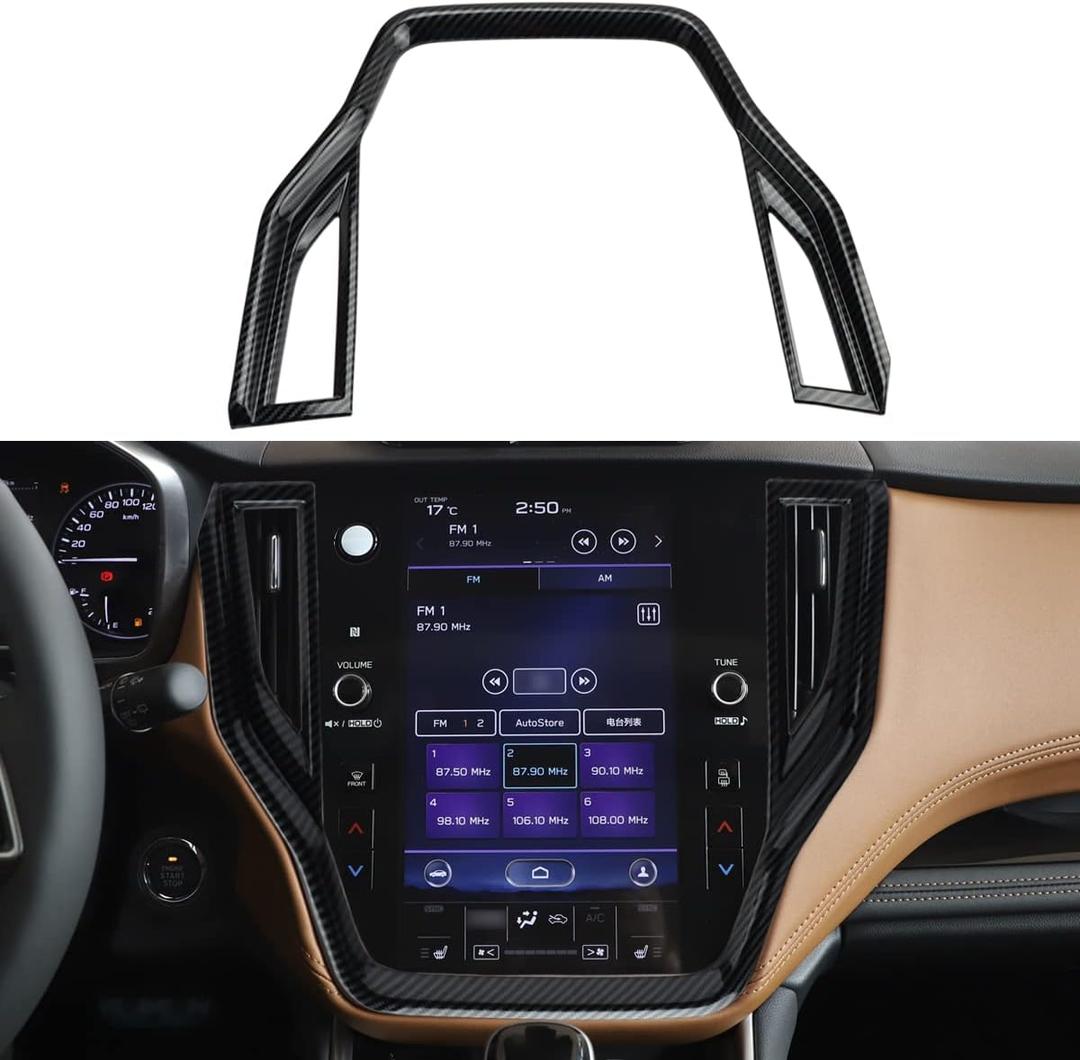 INTGET Navigation Screen Panel Frame Cover for 2020-2025 Subaru Outback Accessories 2021 2022 2023 2024 Subaru Legacy Carbon Fiber GPS Screen Cover Center Console Display Trim Cover Decoration Cover (Navi Screen Panel Cover)