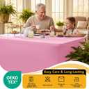 6-Pack Premium Pink Spandex Tablecloths for 4ft Rectangle Tables, Stain & Wrinkle-Resistant, Washable Stretch Polyester Fitted Table Cover for Weddings, Banquets, Trade Shows Events