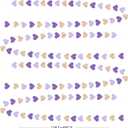 Champagne Gold Purple Heart Party Decorations Glitter Paper Love Heart Hanging Garland Banner Streamer for Valentines Day Birthday Baby Shower Wedding Anniversary Lilac Violet Lavender Themed Party