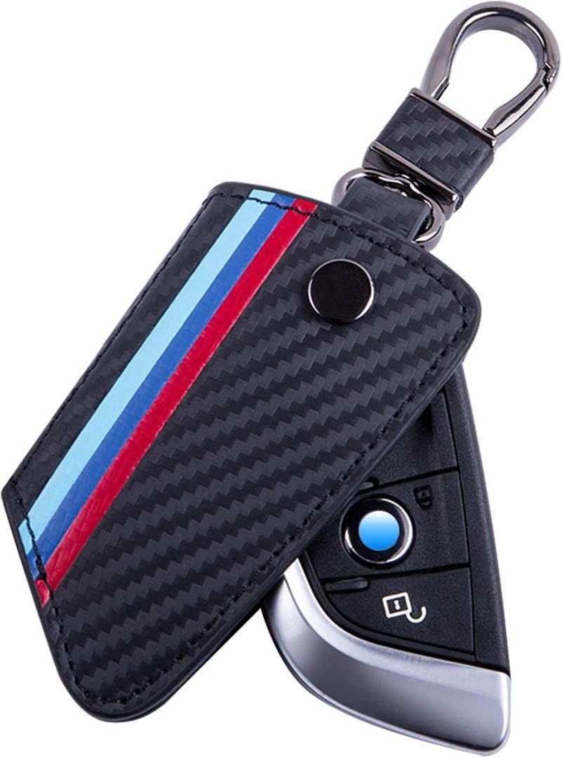 JKCOVER Compatible with BMW X1 X5 X6 5 Series 7 Series Key Fob Holder Accessories (Black)