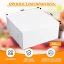 Ireer 50 Pack 14 x 14 x 6 Inch White Cake Boxes Cardboard Bakery Boxes for Pie Pastry Cookie