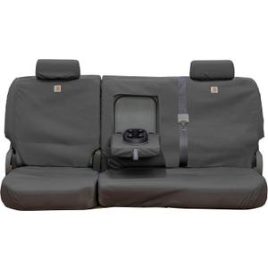 Covercraft Carhartt SeatSaver Custom Seat Covers | Fits 2007-2013 Chevrolet Silverado/GMC Sierra 1500 & 2007-2014 2500/3500 Crew Cab | 2nd Row 60/40 Bench Seat, Duck Weave Gravel