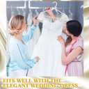 Threan 2 Pcs 16 Inch Pearl Clothes Beaded Clothing Hanger with Ribbon Bowknot Metal Elegant Clothes Standard Hanger for Women Bride Wedding Dress Coat Shirt (White)