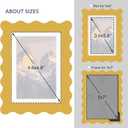 5x7 Wavy Picture Frame with Mat for 4x6, Real Glass and Wooden Frame - Tabletop or Wall Hanging Photo Frame(1 Pack, Yellow)