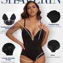 SHAPERIN Women's Low Back Shapewear Tummy Control Plunge Deep V Neck Backless Body Shaper Thong Bridal Bodysuit Bra Fajas