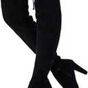 Vepose Women’s Thigh High Over The Knee Boots Suede Fashion Long 3.5 Inch Heel Boots with Zipper Size 6