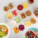 2 x Reusable Snack Containers with Lids for Kids Adults, 15 Sets Clear Stackable Meal Prep Lunch Pack Christmas Containers Box Food Condiment Organizations Portion Control Fridge Camping Party Supplies