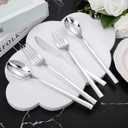 DaYammi 150 Pcs Silver Plastic Silverware, Silver Disposable Cutlery Heavy Duty Disposable Silverware Include: 50 Plastic Forks, 50 plastic Spoons and 50 Knives for Party Wedding