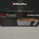 Mueller UltraToast Full Stainless Steel Toaster 4 Slice, Long Extra-Wide Slots for Bagels and Waffles, 6 Browning Levels, LED Display, Cancel/Defrost/Reheat Functions & Removable Tray, Kitchen Gadgets