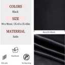 35inch Hair Scarf for Black Women Hair Silk Scarfs Satin Head Scarf Square Scarf Bandanas Hair Wraps Scarf for Women(Black) (Black)