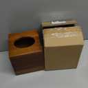 Acacia Wood Tissue Box Cover, Square Wooden Tissue Holder for Bathroom, Living Room, Dining Table, Decorative Cube Facial Tissue Box Cover, 5.3 x 5.3 x 5.9 inches