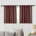 RYB HOME Blackout Curtains for Bedroom, Small Windows Shades Thermal Insulating Privacy Drapes for Living Room Classroom Bathroom Dining, Wide 42 x Long 36 inch, Chocolate Brown, 2 Panels