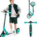 Nattork Kick Scooter for Kids 6+ Years Teens Adults - 220LB Weight Capacity, Front Shock Absorber and Adjustable Handlebar - Smooth Ride with 8" Sturdy Wheels, Ideal for Outdoor Sports