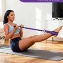 3 x Multifunctional Portable Pedal Resistance Band with Handle for Women - 3 Adjustable Tubes for Core(30/40/50LB), Abs, Arm & Leg Workouts | Home Gym Equipment