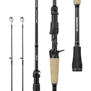KastKing Spartacus II Plus Twin-Tip Spinning & Casting Rods, IM6 Graphite Blanks, Stainless Steel Frame with Zirconium Oxide Rings, 2-Piece Rods with Extra Tip Section, PTS, No-Slip Grip, Hook Keeper