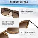 STGATN 2 Packs Round & Aviator Polarized Sunglasses for Women Men UV400 Protection (E. Round Matte Tortoise/Gradient Brown + Aviator Gold/Grey)