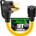 Tellegloww 50 Amp to 20 Amp Stove Oven to EV Charger Adapter Compatible with NEMA 10-50P to 5-15/20R or 6-15/20R, 30Amp 3 Prong Stove Oven Plug 10-50Pto5-15/20R or 6-15/20R T-Blade for EV Charging