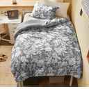 Joiedomi Twin Comforter Set Grey, 2 Pieces Floral Twin Bedding Set with 1 Soft Reversible Botanical Flower Comforter and 1 Pillow Sham, Bed in a Bag for All Seasons
