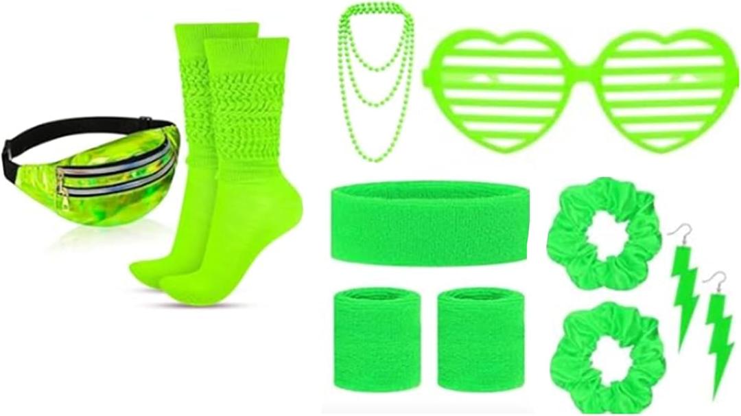 80s Costumes Accessories for Women Green (Green)