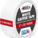 White Gaffer Tape 2 Inch x 30 Yards, Pro Grade Made in USA, Residue-Free Removal, Matte Non Reflective Cloth Tape, Writable Surface for Cable Labeling, Floor Tape for Stage & Studio