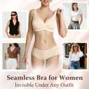 Jelly Wireless Bras for Women Comfortable Seamless Plunge Push Up No Underwire Adjustable Straps Tshirt Bra Leopard Coffee, XL