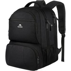 MATEIN Lunch Backpack for Men, 18 Inch Large Insulated Backpack Cooler with USB Charging Port, Water Resistant Laptop Back pack with Lunch Box Bag for Work Travel Business College Picnic, Black
