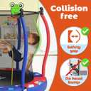 Happin® 55’’ Trampoline for Kids with Safety Enclosure, Indoor & Outdoor Toddler Trampoline, Ultra Safe Design with Multi Activity Accessories, Perfect Toddler Gift for Boys & Girls Ages 1–8