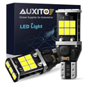 AUXITO 912 921 LED Bulb for Backup Light Reverse Lights High Power 2835 15-SMD Chipsets Error Free T15 906 922 W16W Bulbs, 6000K White, Exterior Light Bulbs (Upgraded, Pack of 2)
