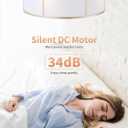 Low Profile Ceiling Fans with Lights, 20" Flush Mount Ceiling Fan with Light, Gold and White Boho Bladeless with 6 Speeds Remote Control for Bedroom, Nursery, Living Room
