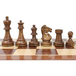 House of Chess  Grand Master Staunton Tournament Chess Set Pieces  King Size: 33/4" (Broad Base) + 2 Extra Queens  Acacia Wood/Boxwood