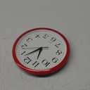 Bernhard Products Red Wall Clock Silent Non Ticking - 10 Inch Quality Quartz Battery Operated Round Easy to Read Home/Kitchen/Office/Classroom/School Clocks, Vintage Retro Red Frame Black Numbers