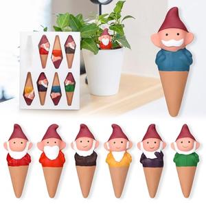 Teenyyou 5 Pcs 3.4 Fl oz Terracotta Watering Spikes Cute Gnomes Auto Water Planter Insert Small Watering Globes Slow Vacation Waterer Devices Indoor Outdoor House Plant Accessories for 3 7 Days