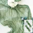 2 Pack Cheesecloth Table Runner 10Ft Gauze Table Runners Sage Green Cheese Cloths Table Runner for Wedding Baby Bridal Shower Decorations Birthday Party Disposable Table Skirts