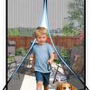 MAGZO Magnetic Screen Door with Full Strip Magnets, Fit Door Size 32 x 80 Inch, Screen Size 34" x 81" Magnets Net with Full Frame Hook & Loop for Patio Entrance, Black