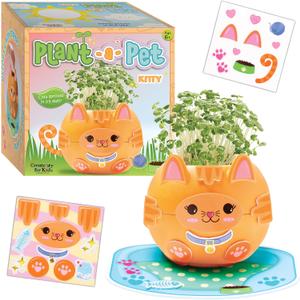 Creativity for Kids Plant-A-Pet: Kitty - Arts and Crafts for Kids, Mini Gifts for Girls and Spring Crafts for Kids, Chia Seed Plant Pet (Ages 6+)