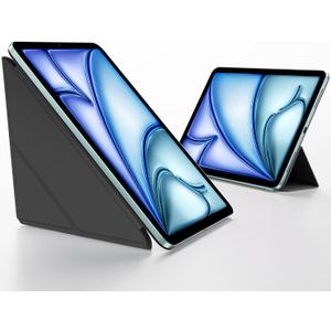 SMARTDEVIL Y-Fold Case for iPad Air 11 inch (M3/M2) 2025/2024 with Pencil Holder, Y-fold & Trifold Stand Cover with Slim Stand Hard Back Shell, Auto Wake/Sleep, Black