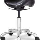 Saddle Stool Swivel Height Adjustable with Wheels Wobble Rolling Stool for Medical Massage Salon Kitchen Spa Drafting Lab Clinic Dentist, Ergonomic Hydraulic Seat Chair Office Stool (18.36 inches)