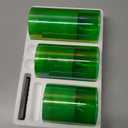 Eywamage Green Glass Flameless Pillar Candles with Remote, Flickering Spring Battery LED Candles Holiday Decor Set of 3