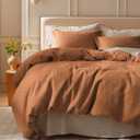 Bedsure Cotton Duvet Cover King - 100% Cotton Waffle Weave Hazel Duvet Cover King Size, GentleSoft and Breathable Bedding Set for All Season, 3 Pieces, 104"x90"